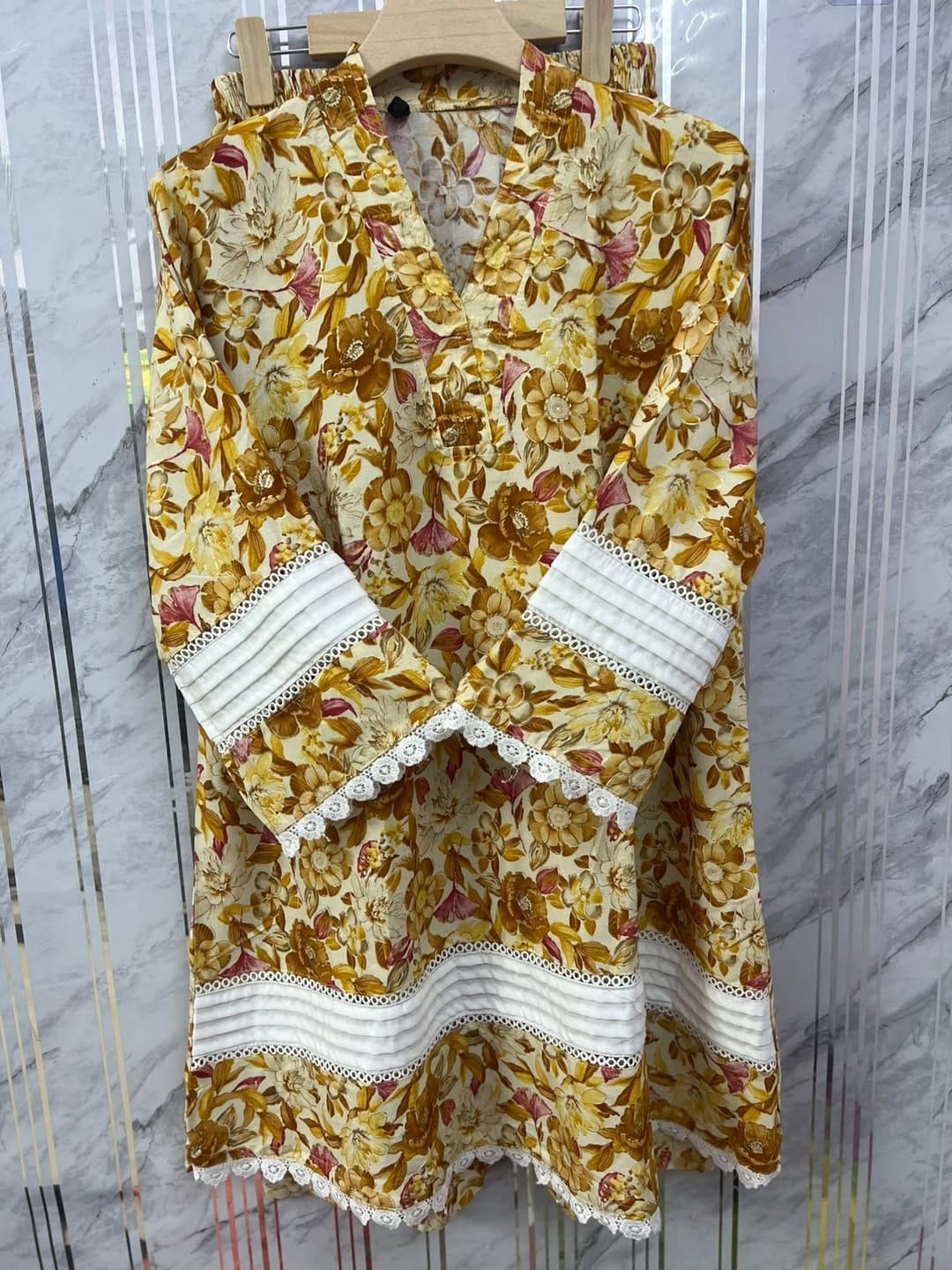 REYON DESIGNER PRINTED CO-ORD SET Imported Pakistani Style | Lace Work Cordsets