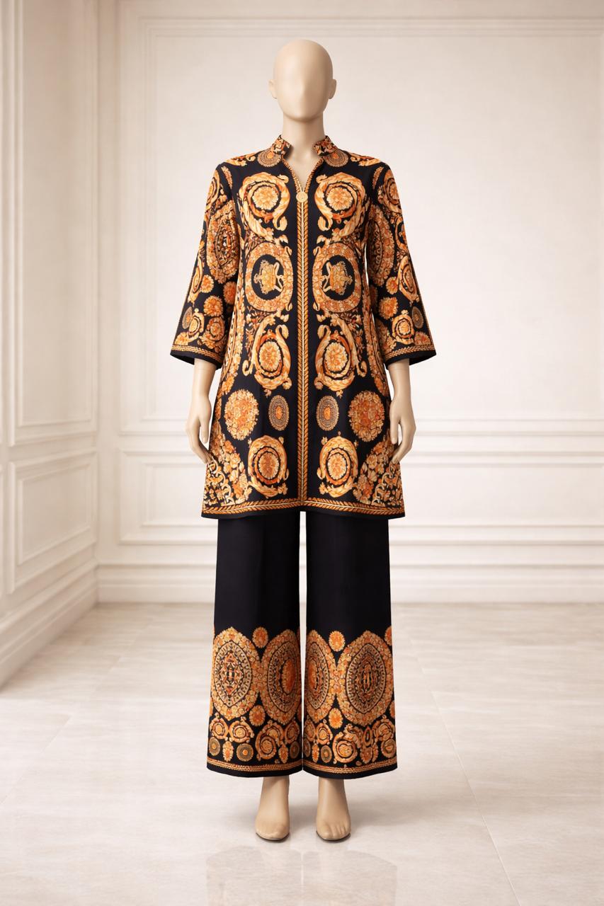 Floral Printed Satin Co-Ord Set for Women