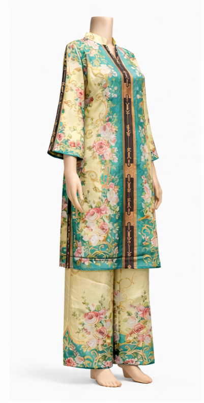 Floral Printed Satin Co-Ord Set for Women