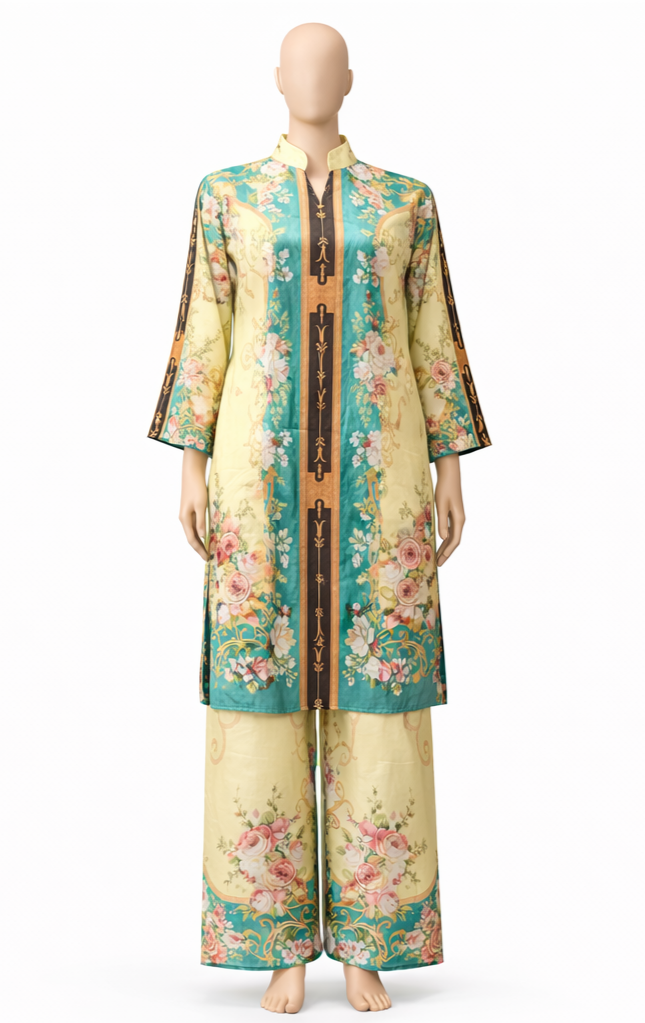 Floral Printed Satin Co-Ord Set for Women